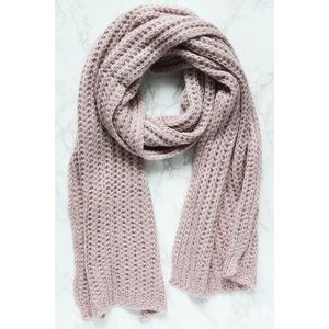 Buji Baja Dusty Lavender Oversized Rib Knit Scarf Soft Cozy Wrap